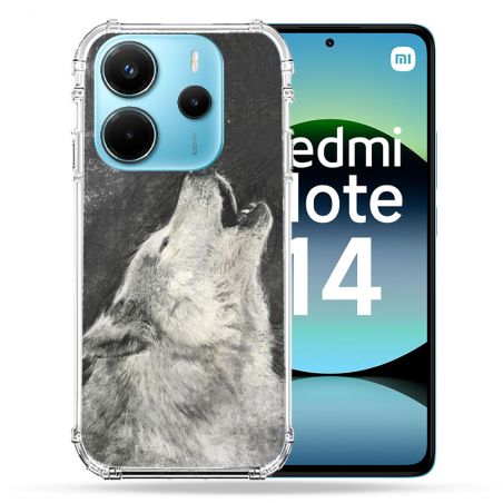Coque Renforcée Pour Xiaomi Redmi Note 14 4G Animal Loup Hurlement