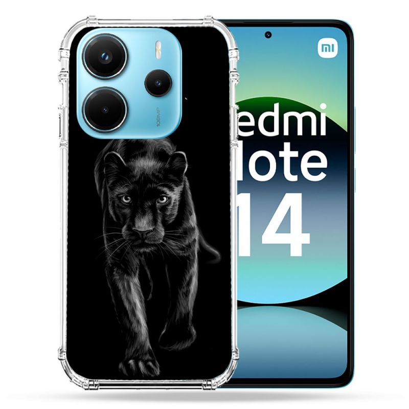 Coque Renforcée Pour Xiaomi Redmi Note 14 4G Animal Panthère Noire