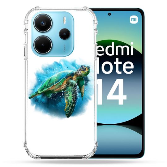 Coque Renforcée Pour Xiaomi Redmi Note 14 4G Animal Tortue Blanche multicolore