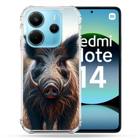 Coque Renforcée Pour Xiaomi Redmi Note 14 4G Chasse Sanglier Attaque