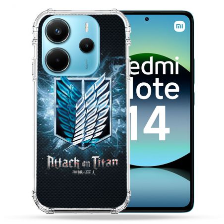 Coque Renforcée Pour Xiaomi Redmi Note 14 4G Manga Attaque Titans Noir