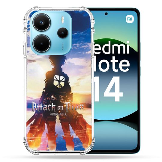 Coque Renforcée Pour Xiaomi Redmi Note 14 4G Manga Attaque Titans Soleil
