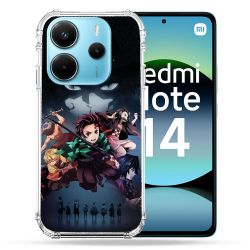 Coque Renforcée Pour Xiaomi Redmi Note 14 4G Manga Demon Slayer Noir