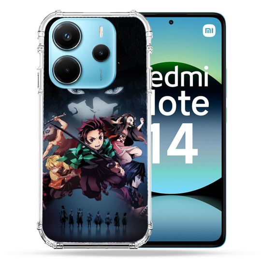 Coque Renforcée Pour Xiaomi Redmi Note 14 4G Manga Demon Slayer Noir