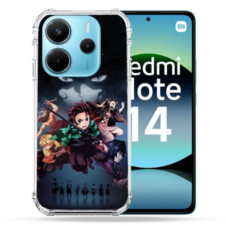 Coque Renforcée Pour Xiaomi Redmi Note 14 4G Manga Demon Slayer Noir