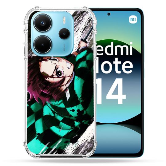 Coque Renforcée Pour Xiaomi Redmi Note 14 4G Manga Demon Slayer Tanjiro