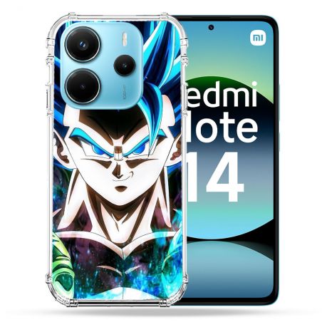 Coque Renforcée Pour Xiaomi Redmi Note 14 4G Manga Dragon Ball Gogeta Visage