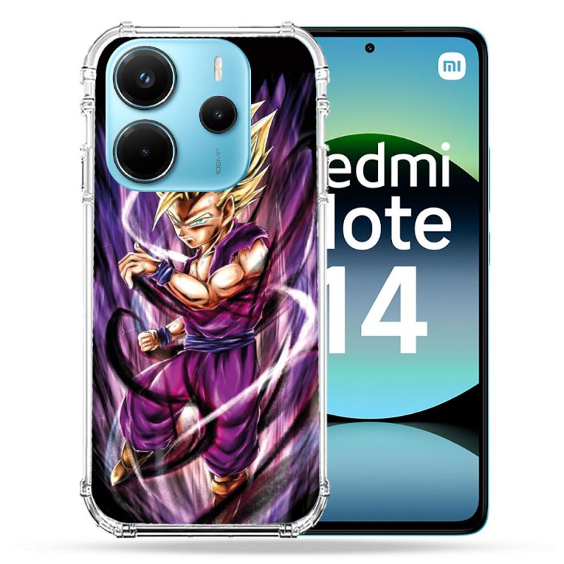 Coque Renforcée Pour Xiaomi Redmi Note 14 4G Manga Dragon Ball Sangohan Violet