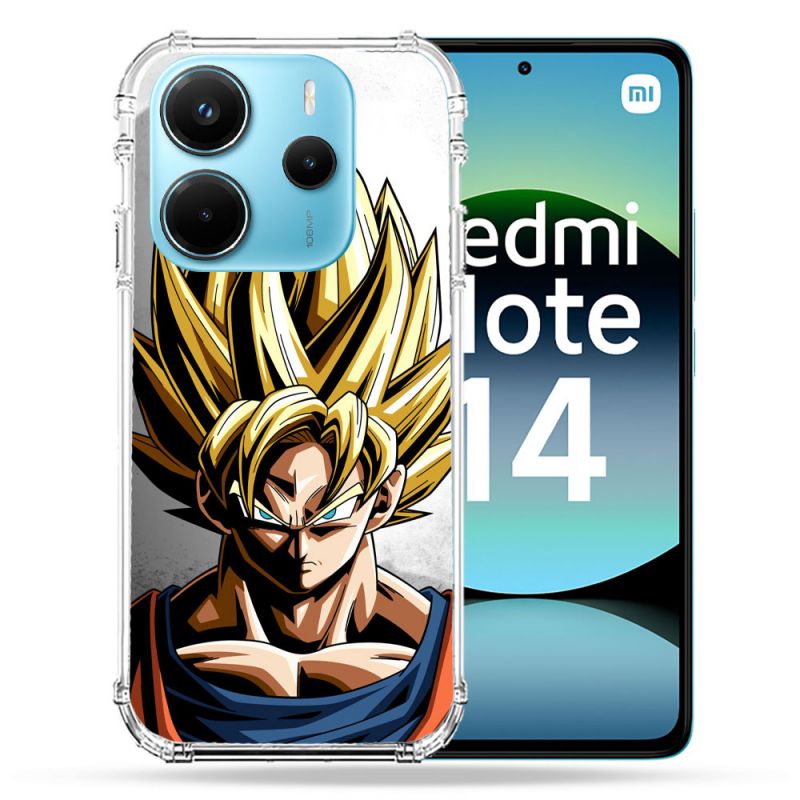 Coque Renforcée Pour Xiaomi Redmi Note 14 4G Manga Dragon Ball Sangoku Portrait