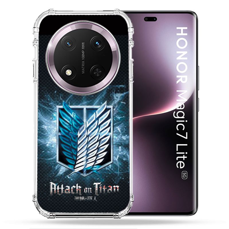 Coque Renforcée Pour Honor Magic 7 Lite 5G Manga Attaque Titans Noir