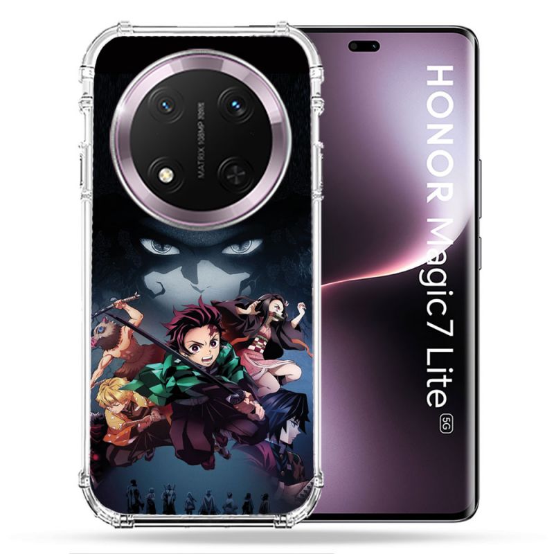 Coque Renforcée Pour Honor Magic 7 Lite 5G Manga Demon Slayer Noir