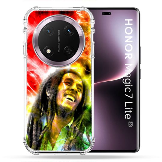 Coque Renforcée Pour Honor Magic 7 Lite 5G Musique Bob Marley Color
