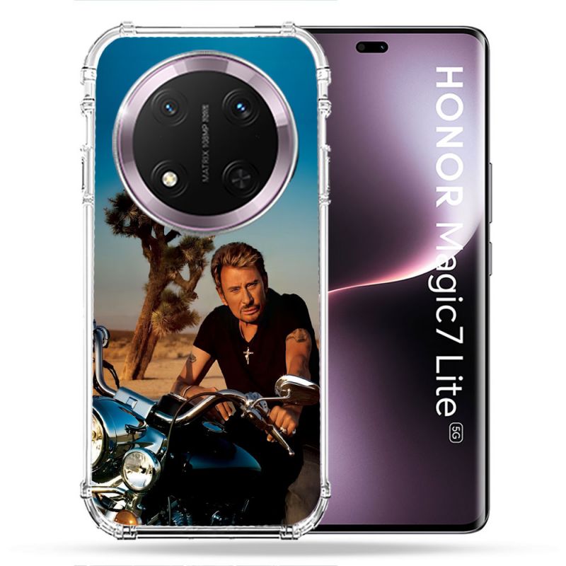 Coque Renforcée Pour Honor Magic 7 Lite 5G Musique Johnny Hallyday Moto