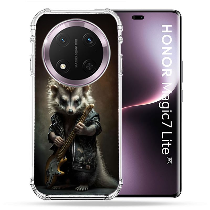 Coque Renforcée Pour Honor Magic 7 Lite 5G Musique Rock Herisson