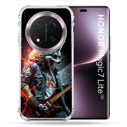 Coque Renforcée Pour Honor Magic 7 Lite 5G Musique Rock Loup