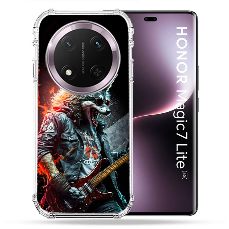 Coque Renforcée Pour Honor Magic 7 Lite 5G Musique Rock Loup