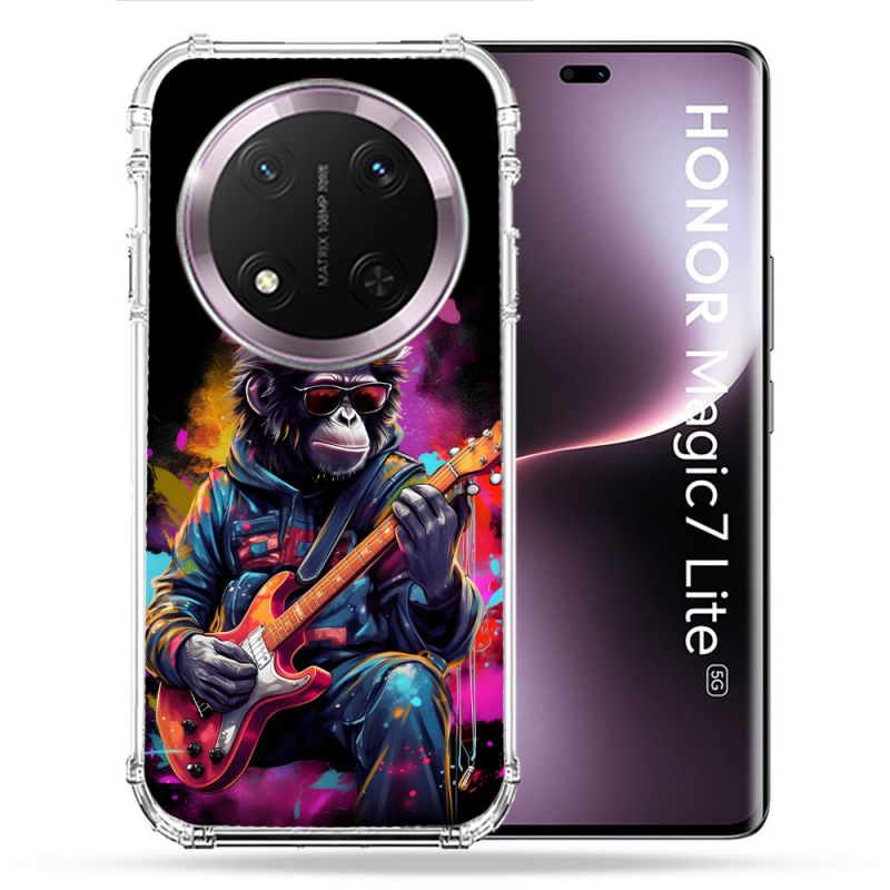 Coque Renforcée Pour Honor Magic 7 Lite 5G Musique Rock Singe
