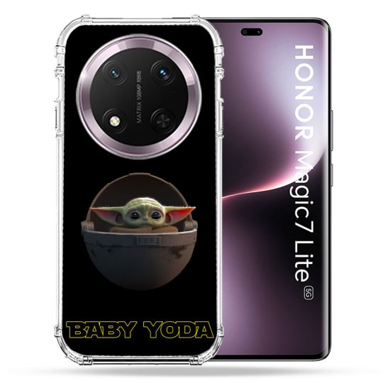 Coque Renforcée Pour Honor Magic 7 Lite 5G Star Wars - Yoda bebe noir