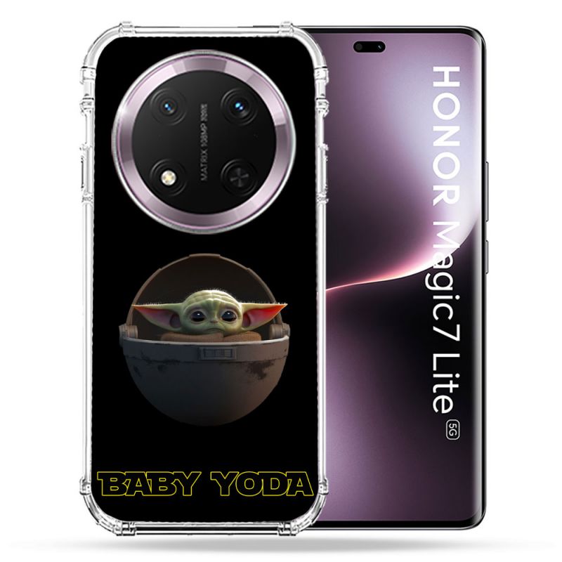 Coque Renforcée Pour Honor Magic 7 Lite 5G Star Wars - Yoda bebe noir