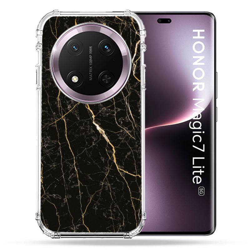 Coque Renforcée Pour Honor Magic 7 Lite 5G Texture Marbre Noir