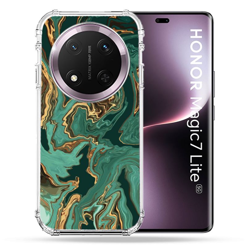 Coque Renforcée Pour Honor Magic 7 Lite 5G Texture Marbre Vert