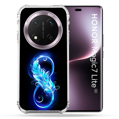 Coque Renforcée Pour Honor Magic 7 Lite 5G Texture Plume Infini Bleu