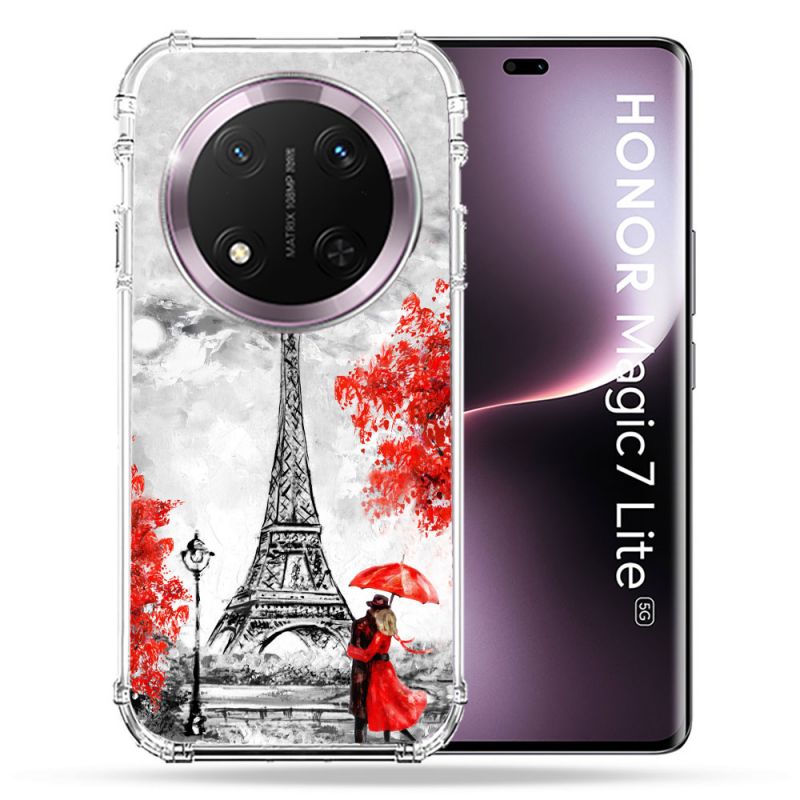 Coque Renforcée Pour Honor Magic 7 Lite 5G Voyage France Paris Rouge