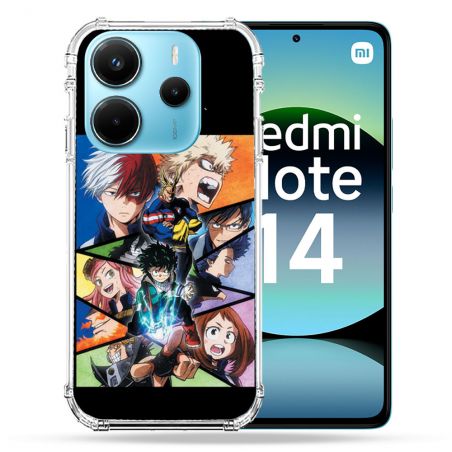 Coque Renforcée Pour Xiaomi Redmi Note 14 4G Manga My Hero Academia Noir