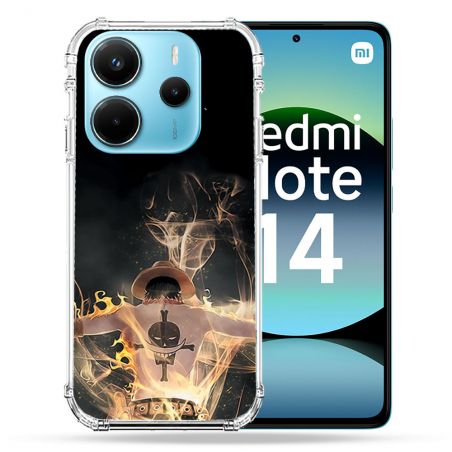 Coque Renforcée Pour Xiaomi Redmi Note 14 4G Manga One Piece Ace Noir