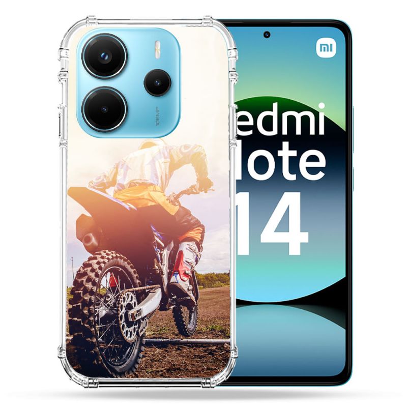 Coque Renforcée Pour Xiaomi Redmi Note 14 4G Moto Cross Soleil