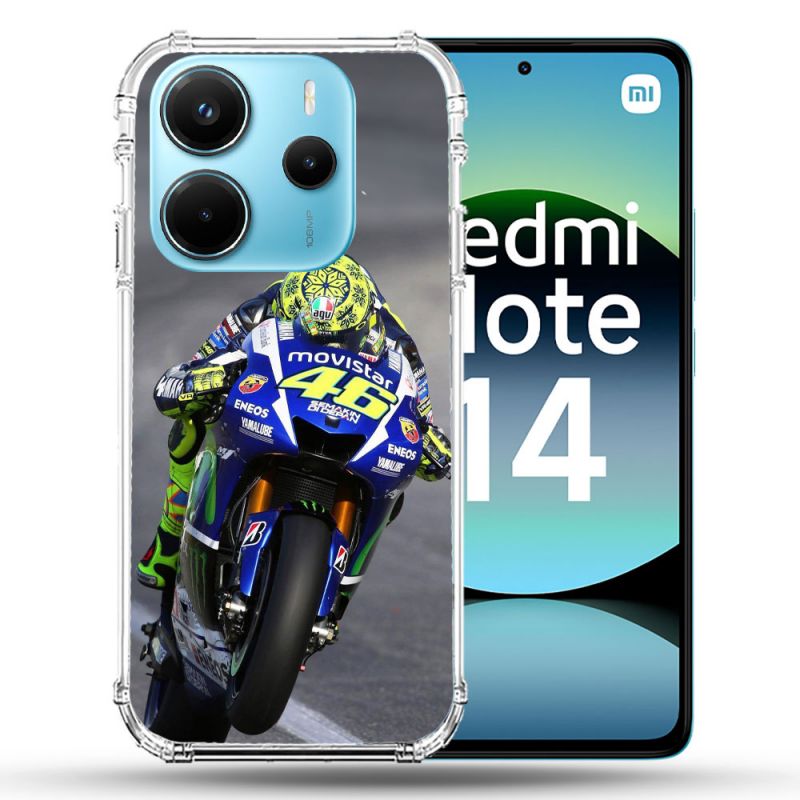 Coque Renforcée Pour Xiaomi Redmi Note 14 4G Moto Course GP Wheeling 46