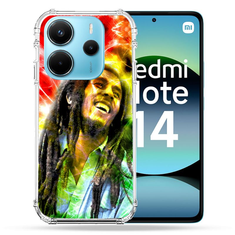 Coque Renforcée Pour Xiaomi Redmi Note 14 4G Musique Bob Marley Color