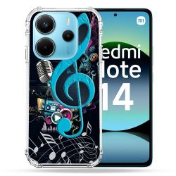 Coque Renforcée Pour Xiaomi Redmi Note 14 4G Musique Cle Sol Bleu