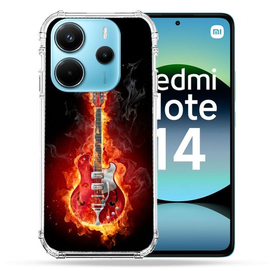 Coque Renforcée Pour Xiaomi Redmi Note 14 4G Musique Guitare Electrique