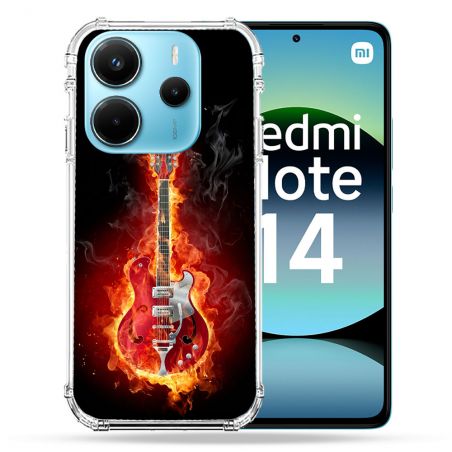 Coque Renforcée Pour Xiaomi Redmi Note 14 4G Musique Guitare Electrique