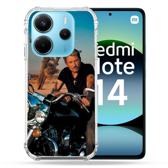 Coque Renforcée Pour Xiaomi Redmi Note 14 4G Musique Johnny Hallyday Moto