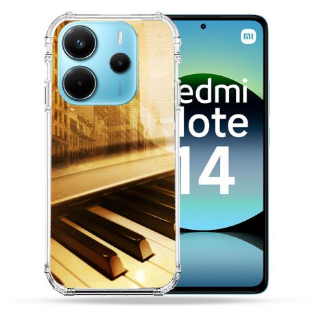 Coque Renforcée Pour Xiaomi Redmi Note 14 4G Musique Piano Retro