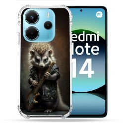 Coque Renforcée Pour Xiaomi Redmi Note 14 4G Musique Rock Herisson