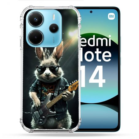 Coque Renforcée Pour Xiaomi Redmi Note 14 4G Musique Rock Lapin