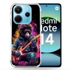 Coque Renforcée Pour Xiaomi Redmi Note 14 4G Musique Rock Singe