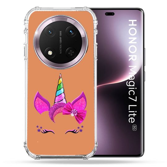 Coque Renforcée Transparente Pour Honor Magic 7 Lite 5G Licorne Paillette