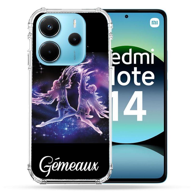 Coque Renforcée Pour Xiaomi Redmi Note 14 4G Signe Zodiaque 2 Gémeaux