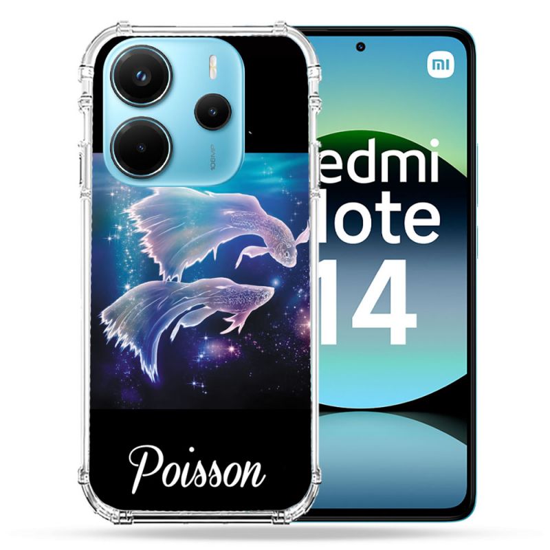 Coque Renforcée Pour Xiaomi Redmi Note 14 4G Signe Zodiaque 2 Poisson