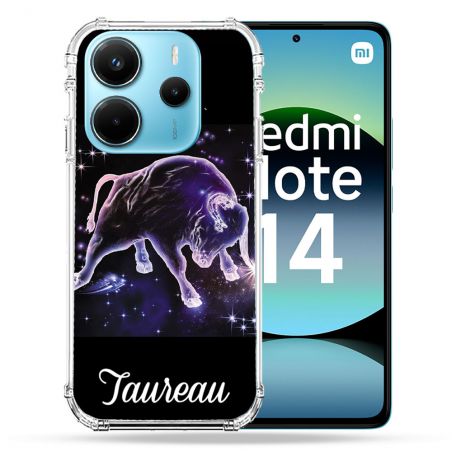 Coque Renforcée Pour Xiaomi Redmi Note 14 4G Signe Zodiaque 2 Taureau