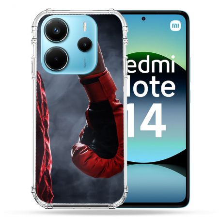 Coque Renforcée Pour Xiaomi Redmi Note 14 4G Sport Boxe Gant Rouge