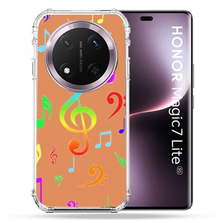 Coque Renforcée Transparente Pour Honor Magic 7 Lite 5G Note Musique Colore