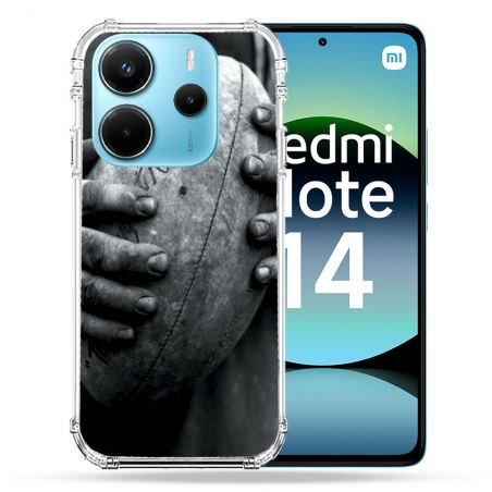Coque Renforcée Pour Xiaomi Redmi Note 14 4G Sport Rugby Ballon Vintage