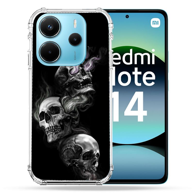 Coque Renforcée Pour Xiaomi Redmi Note 14 4G Tete de Mort Triple