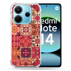 Coque Renforcée Pour Xiaomi Redmi Note 14 4G Texture Carreau Ciment Rouge