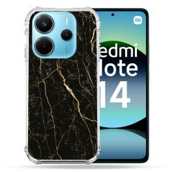 Coque Renforcée Pour Xiaomi Redmi Note 14 4G Texture Marbre Noir